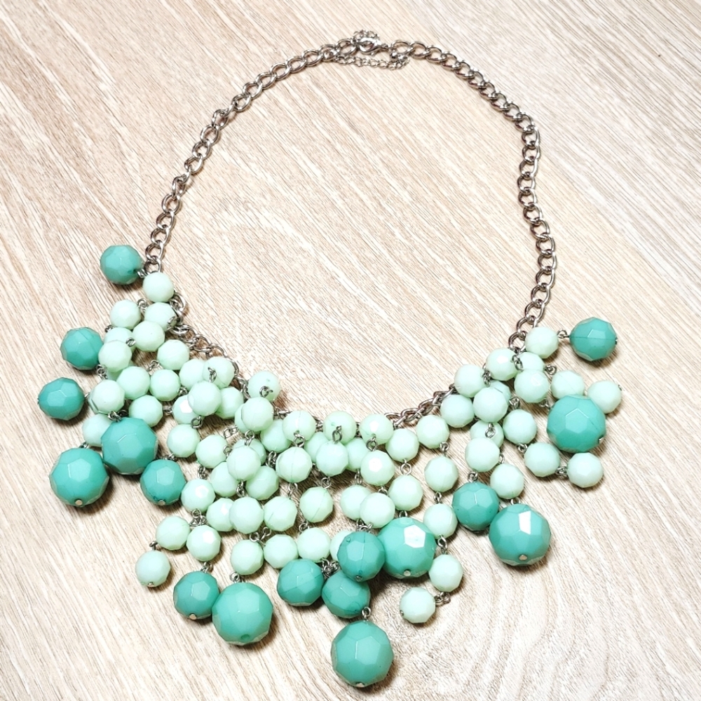 Bold Chunky Mint Green Statement Necklace